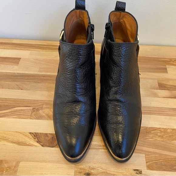 Hispanitas black & maroon brown leather ankle boots side zipper Spain booties 39 - Picture 5 of 13